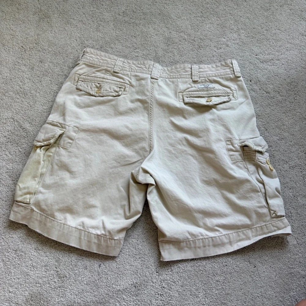 Polo Ralph‎ Lauren Cargo Shorts Tan Khaki Classic Chino Size 40 Cotton